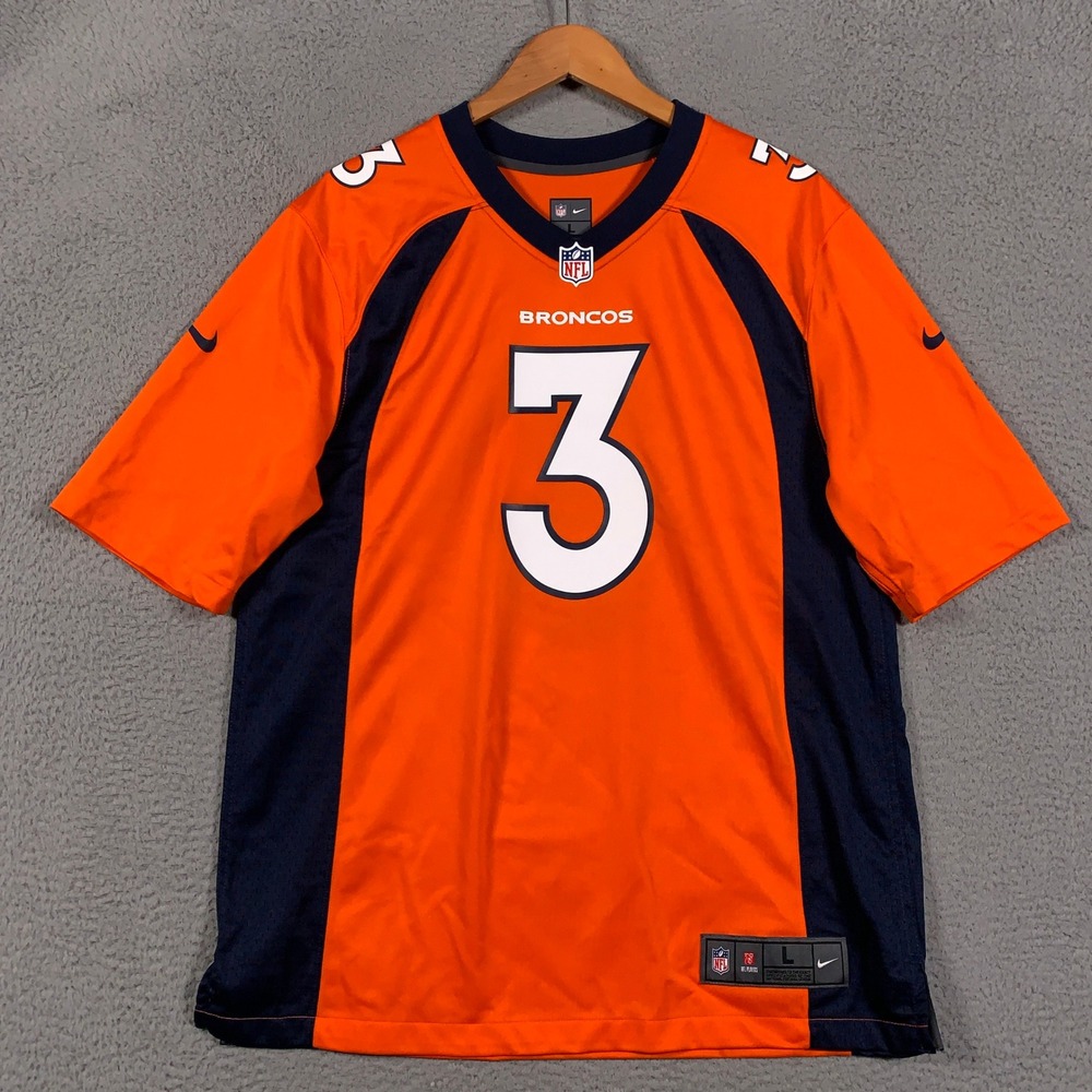 Nike Denver Broncos Russell Wilson Jersey Men's Large L Orange Game Day Football